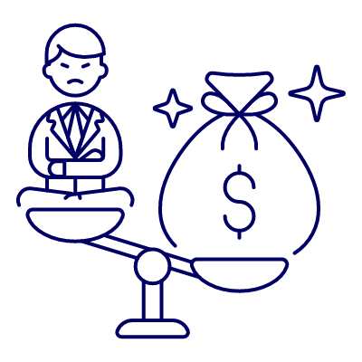 費用対効果が不透明な問題のイラスト