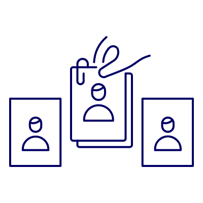 インフルエンサー選びに迷う様子のイラスト