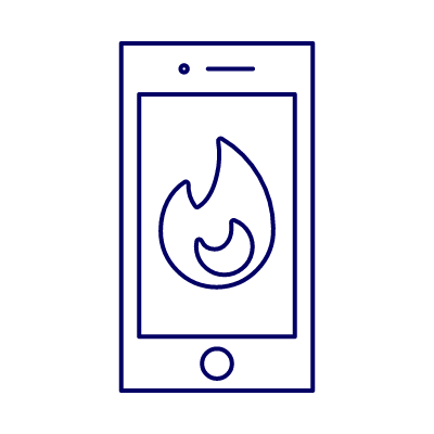 炎上リスクを表すスマホのイラスト